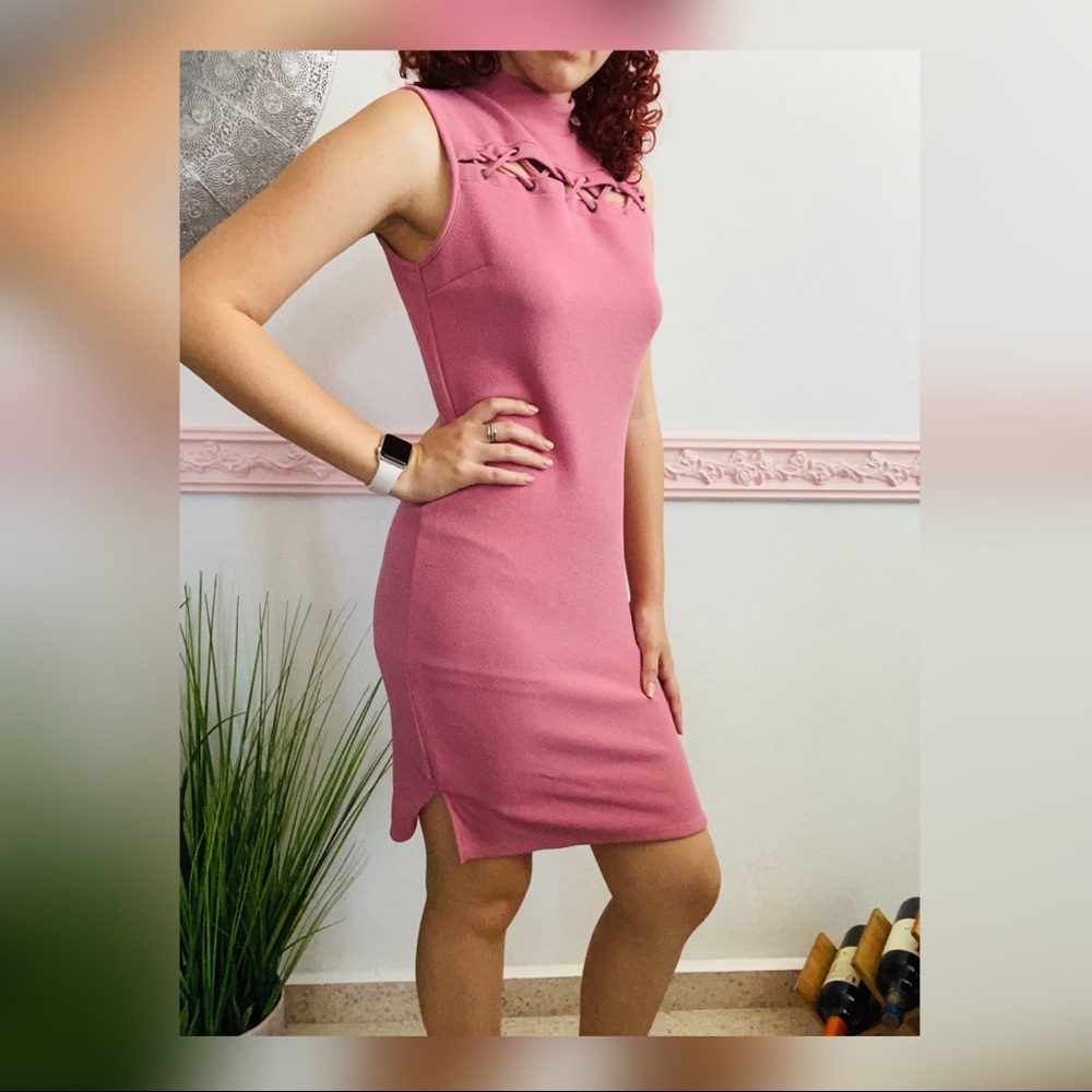 Pink Nude Elegant Casual Dress